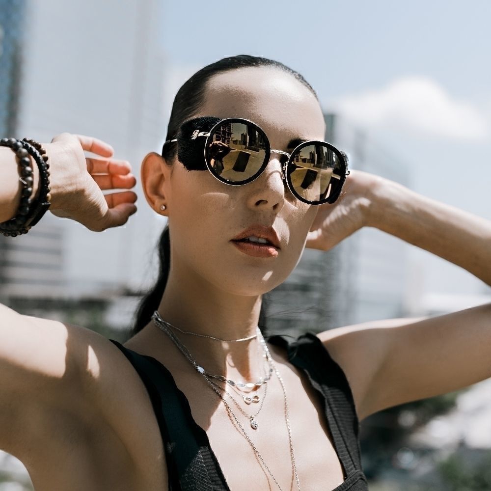 New Blumarine Black & Gold Women Sunglasses Round SBM-109S Faux-Fur Limited Ed. - Picture 4 of 14